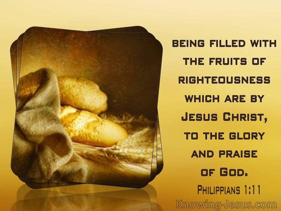 Philippians 1:11 Being Filled With The Fruit Of Righteousness By Christ To The Glory Of God (yellow)